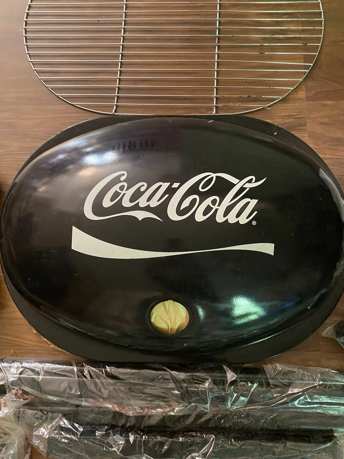 Coca-Cola Black and White 22in Portable Charcoal Grill