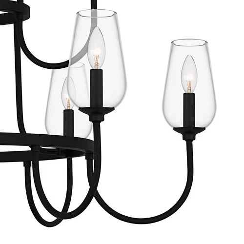 Matte Black  Chandelier from the Viscount Collection - Picture 5 of 6