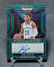 Remy Martin Green Auto Rookie RC 2022 Prizm Draft Picks Card Kansas Jayhawks