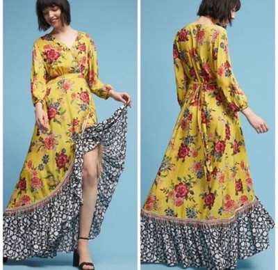 farm rio asymmetrical dress Farm Rio Orange Asymmetrical Tiered Maxi Dress