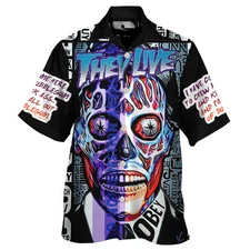 They Live 1988 Movie Hawaiian Shirt Aloha Summer Beach Button Down