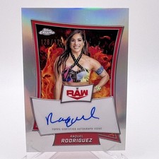 2025 WWE Topps Chrome Raquel Rodriguez RAW Red Brand /175 Auto Refractor 128/175
