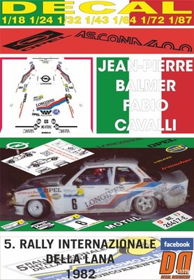 DECAL OPEL ASCONA 400 J-P. BALMER R. DELLA LANA 1982 7th (01)
