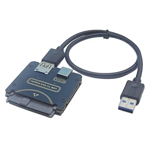 SAS 29Pin SFF-8482 to USB 3.0 Adapter Hard Disk Drive 5Gbps with8513