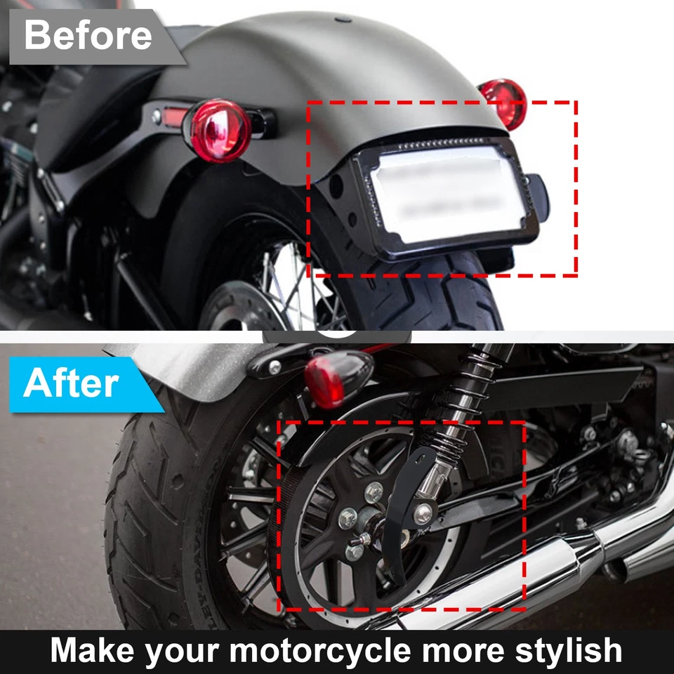 For Sportster Iron 883 1200 1993+ Curved License Plate Relocation Holder Bracket - Изображение 4 из 4