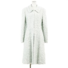 CHANEL Coat Faux Fur 2000AW COCO Mark Logo Signature Stand Collar Size 40