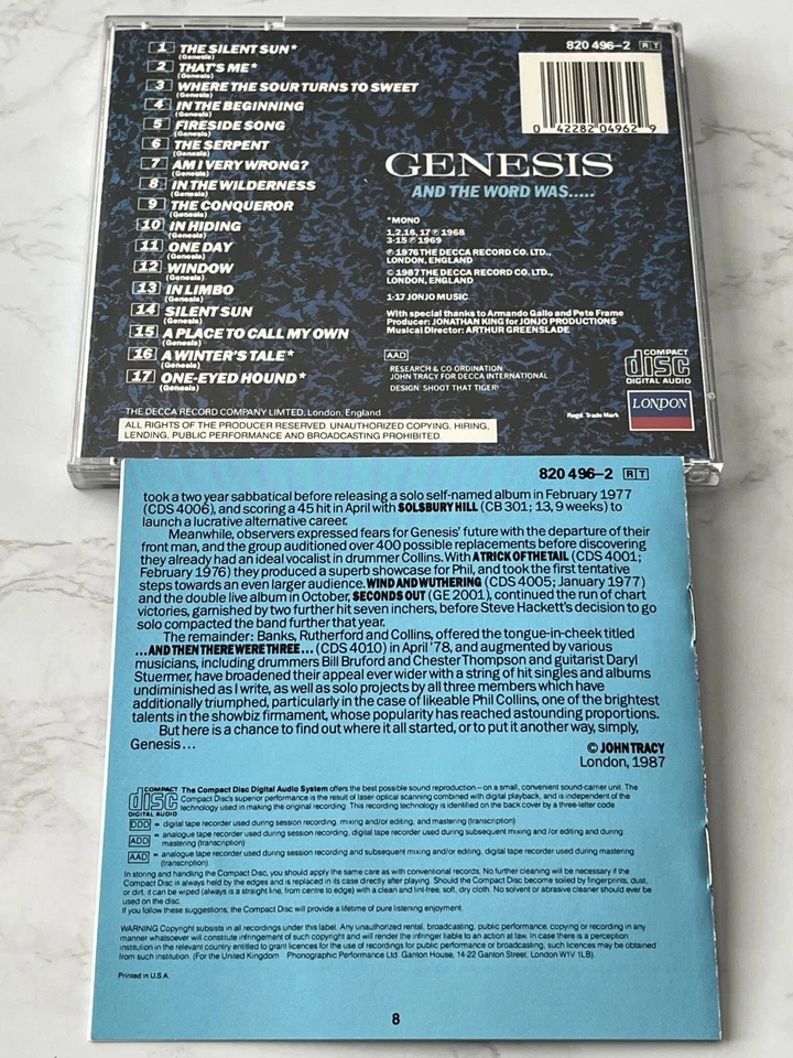 Genesis And the Word Was CD TARGET ERA! WEST GERMANY 1987 London 820 496-2 RARE! - Image 4 of 4