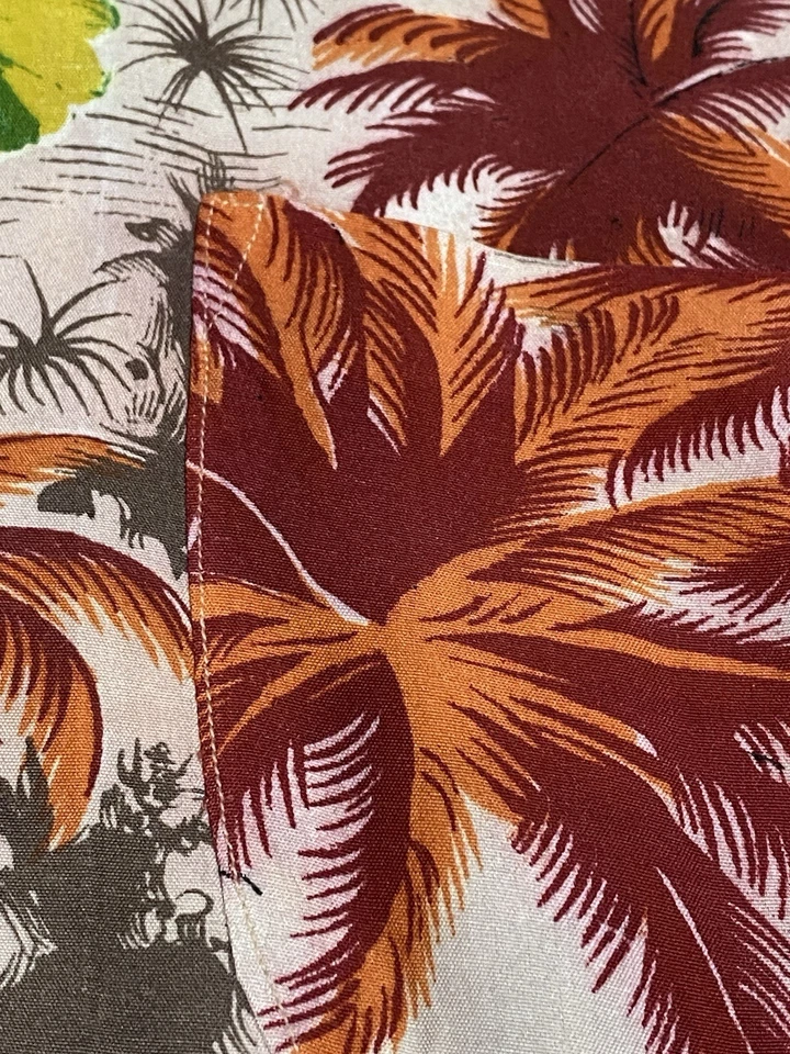 Tahiti Leisure Prints Hawaiian Aloha Shirt L Vintage 1950’s Rayon Japan - Image 3 of 4