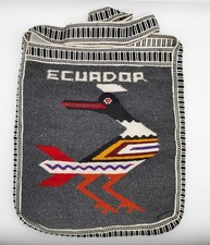 Vintage Hand Woven Wool Birds Ecuador Purse Shoulder Bag Cross Body Hippie Boho