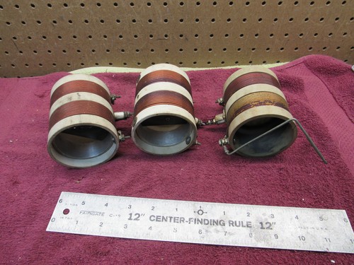 (3) 3" ROUND HAM RADIO TUNING CERAMIC COIL HOLLOW FORMS