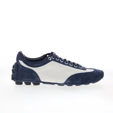Di Bianco Silverstone Mens Blue Suede Lace Up Lifestyle Sneakers Shoes 9