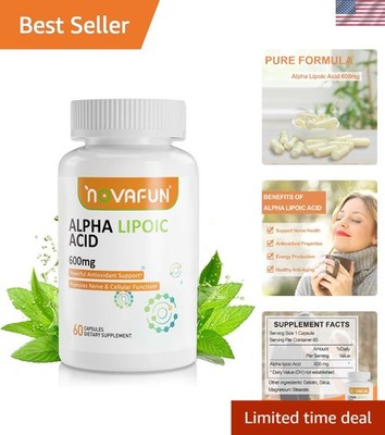 Alpha Lipoic Acid 600mg, 60 Capsules- Nerve Health, Antioxidant Support & Cel...