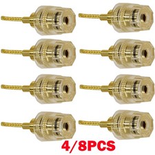 4/8PC 4mm Banana Female to 2mm Pin Gold Plated Connector For HIFI Adapter Plug
