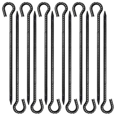 18 Inch Rebar Stakes 1/2'' Diameter 12 Pack, Heavy Duty Tent Stakes with Loop,...