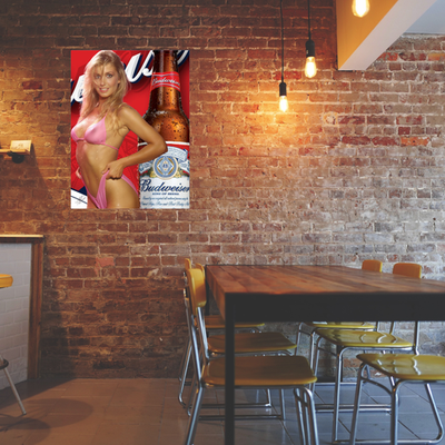 Vintage Retro Style Budwiser King of Beers Poster 18x24 sexy girl