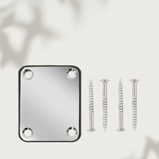US Fit For Fender Strat Electric Guitar Neck Plate With 4 Screws 1 Rubbermat