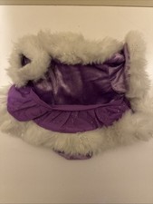 Build A Bear Workshop Purple & White Fur Leotard Winter Outfit
