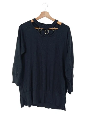 Yours Clothing Pull Femme Noir Cut-Outs Métal Oversize (EU 50, 4XL) - Photo 1/4