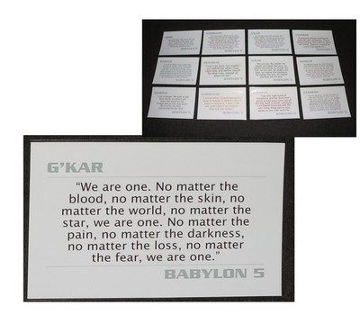 Babylon 5 Quote Cards Glossy Postcard x12 Set Limited