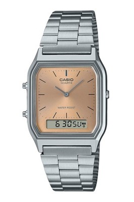 Casio Vintage Analog Digital Light Copper Dial Alarm AQ-230A-4AMQY Unisex Watch