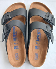 Birkenstock Arizona soft footbed unisex Nubuck leather Sandal Black EU 38 M5L7 