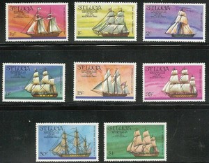 ST. LUCIA 1976 #379-386 MH Revolutionary Era Ships