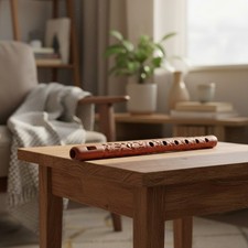 Traditional Polished Wooden Flute with Floral Carvings - Stunning Sound