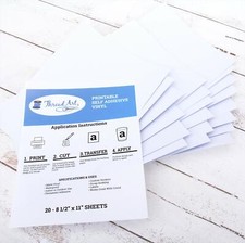 Printable Sticker Vinyl for Inkjet  Laser Printers Matte White  Waterproof