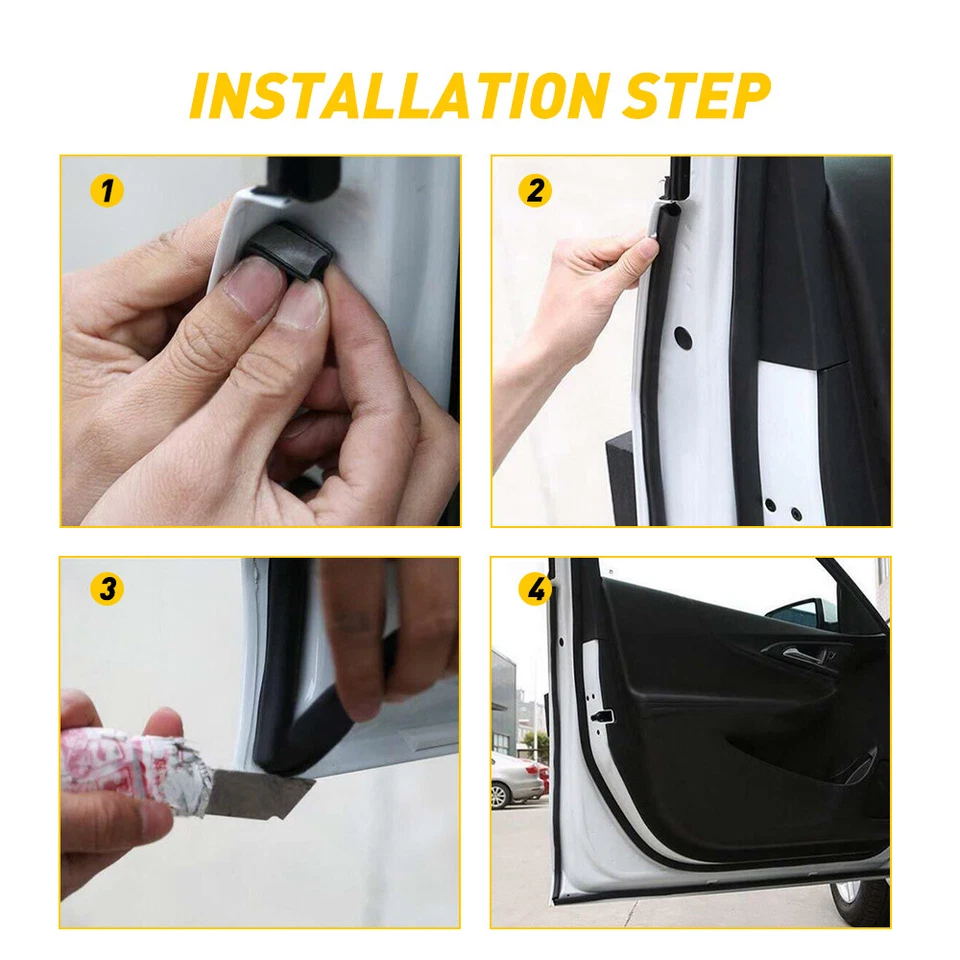 Juego de 2 5M Puerta en Forma de D Coche Sello de Goma Rayas Protector Hueco Resistente para el Clima Universal Foto 4 de 4