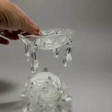 4 Crystal Bobeche with Teardrops Chandelier Crystals Lamp Parts