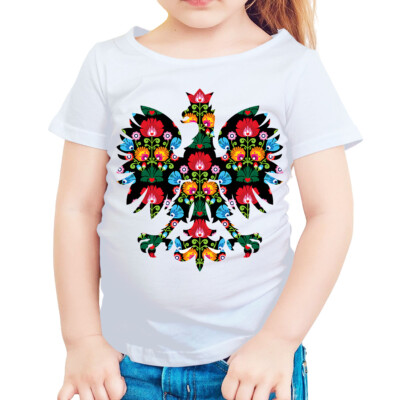 Polnischer weißer Adler Mädchen T-Shirt Volkskunst Design Geschenke für Kultur T-Shirts #T490