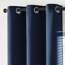 Thermal Blackout Curtains Ready Made Thick Eyelet Ring Top Pair Curtain Panel
