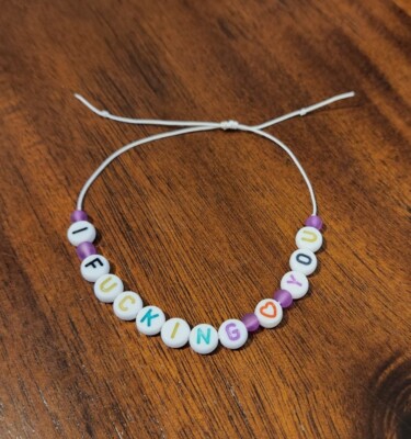 I fcking ❤️ love you friendship bracelet couple bracelet made w letter bead 