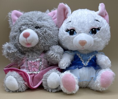 Ballerina Cat Build A Bear Workshop Plush Lot Of 2 White & Gray Kitty & Dresses