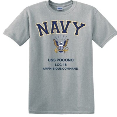 USS POCONO  LCC-16 *AMPHIBIOUS *EAGLE*SHIRT. OFFICIALLY LICENSED
