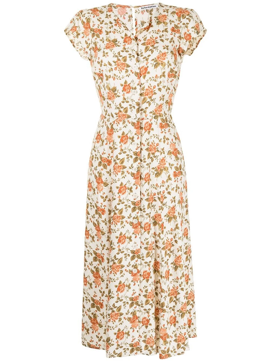 Fauna front button hotsell midi dress reformation