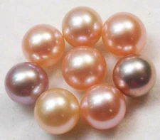 Natural Pink Rose Freshwater Pearl Round Half-Drilled Extra Fine 1 Piece