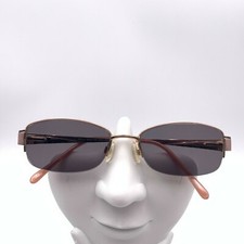 Vintage Tura 105 Pink Gold Glitter Metal Oval Half-Rimmed Sunglasses FRAMES ONLY