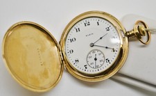 Working 1925 Elgin Hunting 17 Jewel Gold Filled Pocket Watch  WATCH022