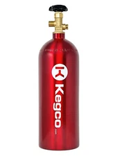 Kegco 5 lb. Aluminum Co2 Tank with Electric Red Epoxy Finish for Kegerator