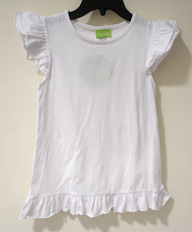 NWT Classic Whimsy White Ruffle Hem Top Girl's Size 10