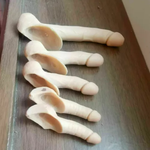 5 x BIG 1/6 Scale Male Dark Suntan Pale Skin Genitals Penis For 12" Male PH Body - Foto 8 di 16