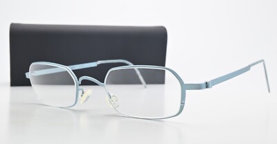LINDBERG Brille Mod 5005 Eisblau Seidenmatt Klar Rechteck Strip Titanium Denmark