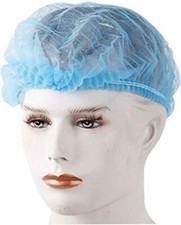 Bouffant Caps Blue / White Disposable  Stretchable size 18" / 21"- pk of 500pcs