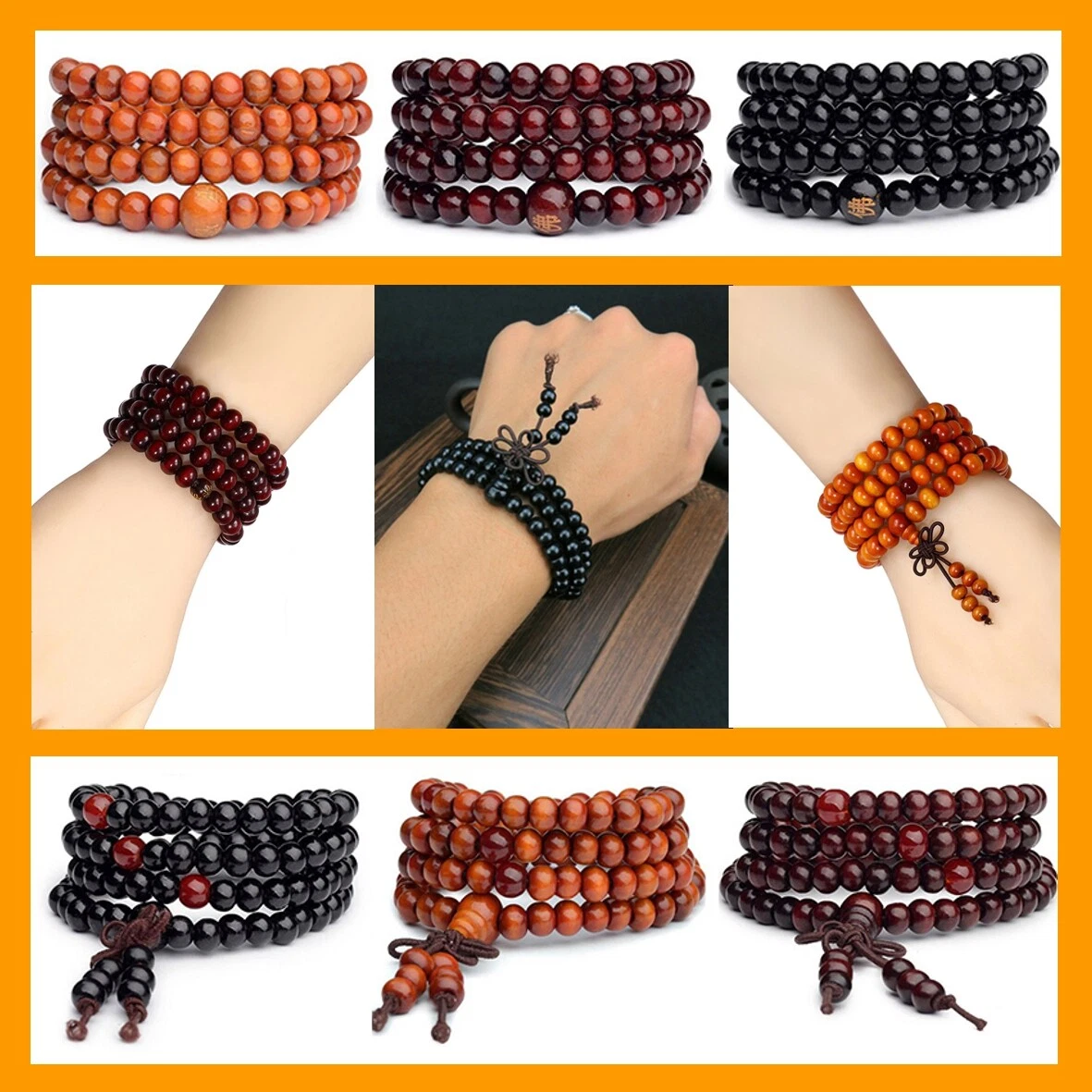 Eigso 7 Chakra Fortunati Autentici Perle Di Mala Bracelets à Breloques Braccialetti Di Preghiera Buddisti Bracelet Pierre Naturelle Per Uomini E Donne