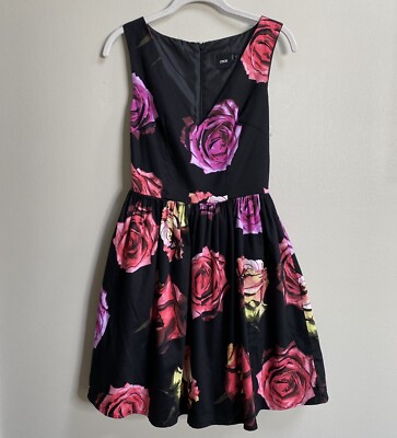 ASOS Pop Art Rose Print Fit & Flare Dress Size 4 | eBay