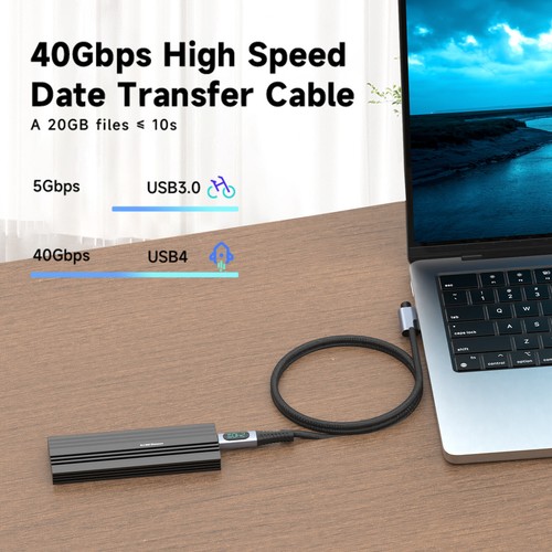 For Thunderbolt 4 USB4.0 40Gbps Type C to Type C Cable PD 3.1 240W 8K@60Hz - Picture 3 of 14