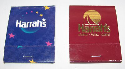 Lot of 2 Unstruck Matchbooks Harrahs Marina Hotel Casino Atlantic City Las Vegas