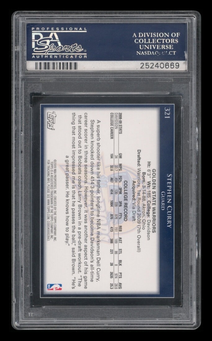 2009 Topps 321 Stephen Curry PSA 10 GEM MINT eBay