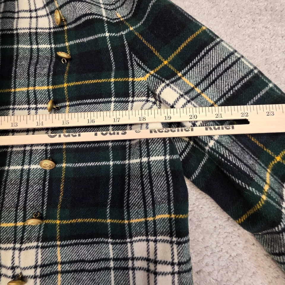 Faconnable 女式格子呢格子羊毛混纺双排扣外套夹克小号 — 第 3/4 张图片